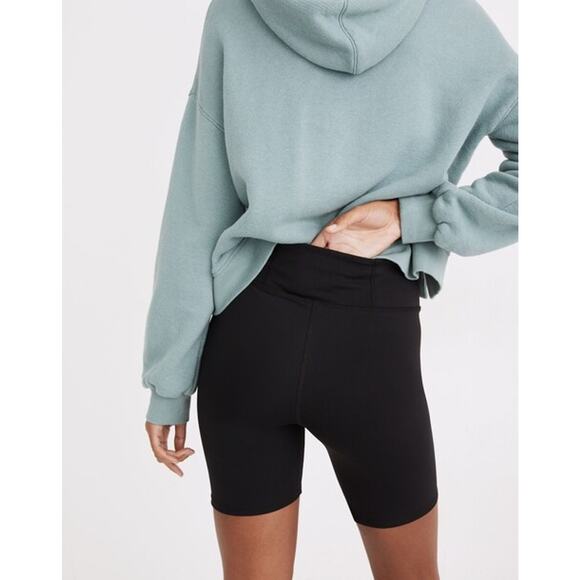 NWT Madewell Women's MWL Form High-Rise 7" Biker Activewear Shorts Black Size XS - Picture 1 of 12